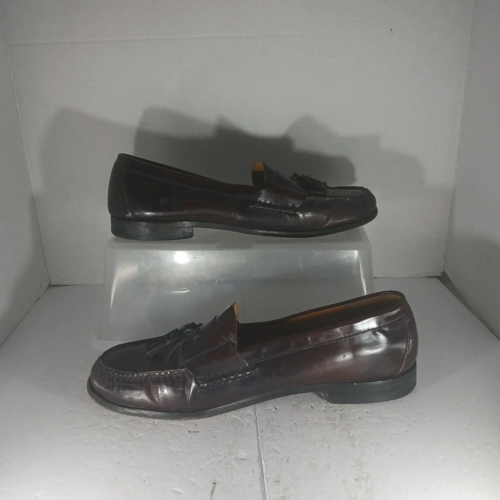 Cole Haan Tassel Loafers 11.5 D Burgundy Leather Dress Shoes 03507 Preppy